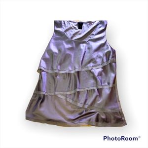 Ann Taylor LP satin layered top in lilac; see detail